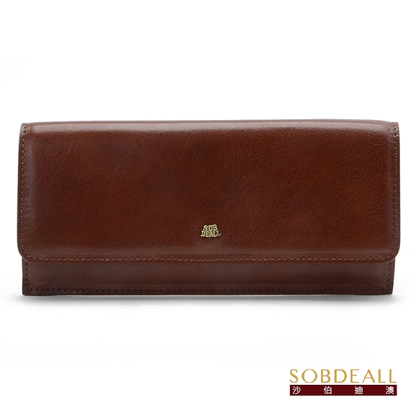 SOBDEALL 沙伯迪澳 男女通用真皮六卡薄型釦式長夾 20501016802