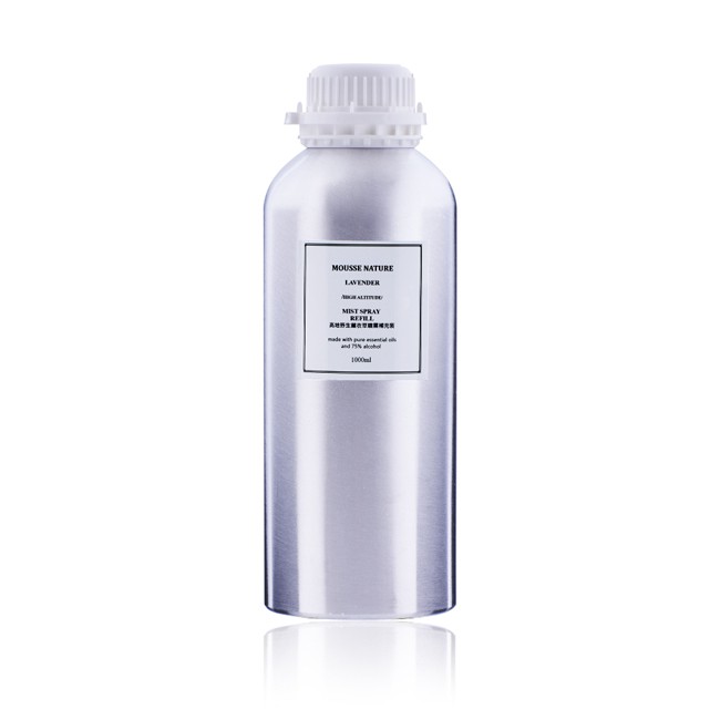 高地野生薰衣草補充瓶 1000ml 贈漏斗75%酒精乾洗手/空間香氛/▏沐時光高地野生薰衣草噴霧 ▏生長於法國1800公尺高海拔山區的薰衣草，無法如平地薰衣草人工大量種植，而是透過蝴蝶、蜂蜜自然繁衍，