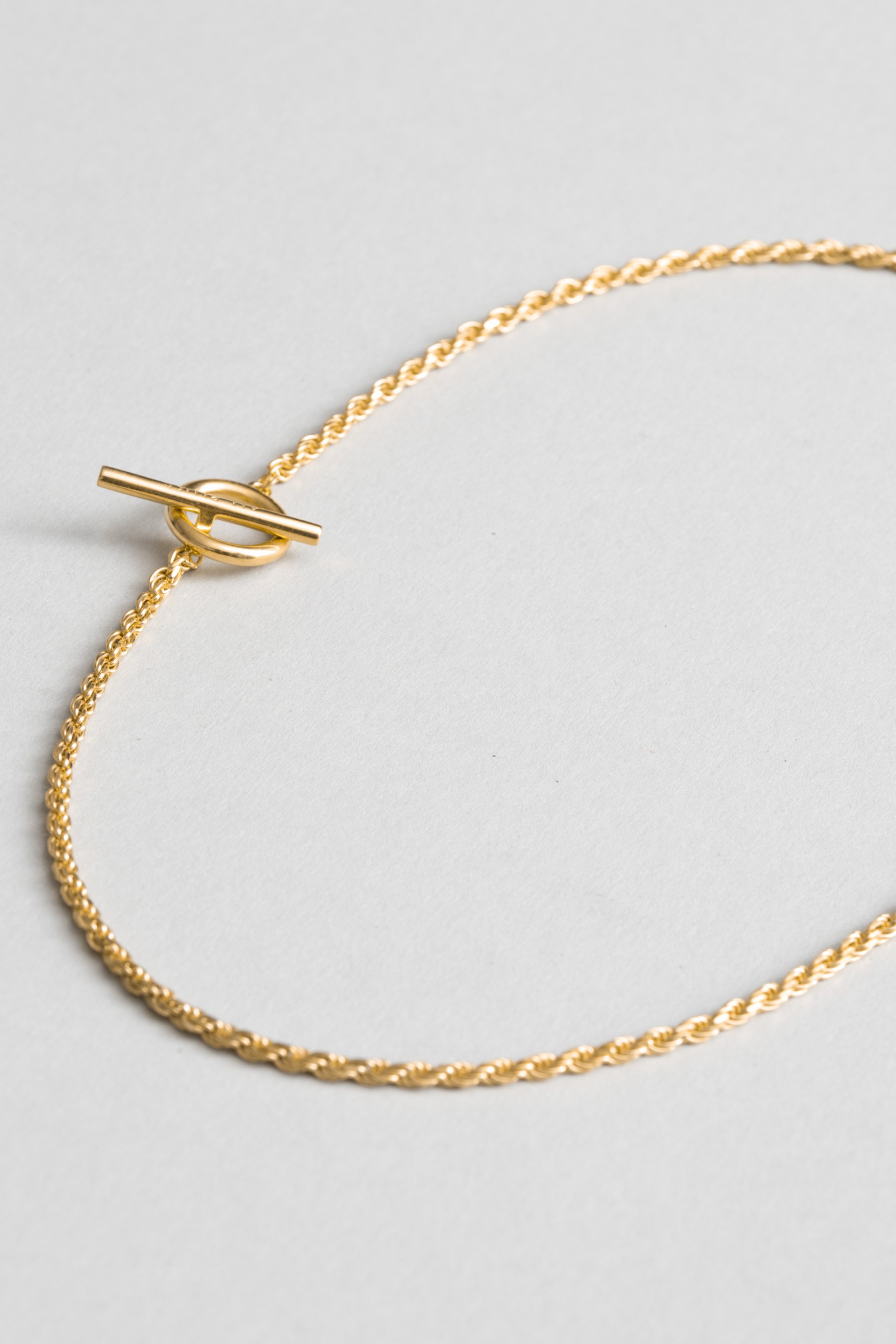 Rope necklace Polished gold 42cm 42CM