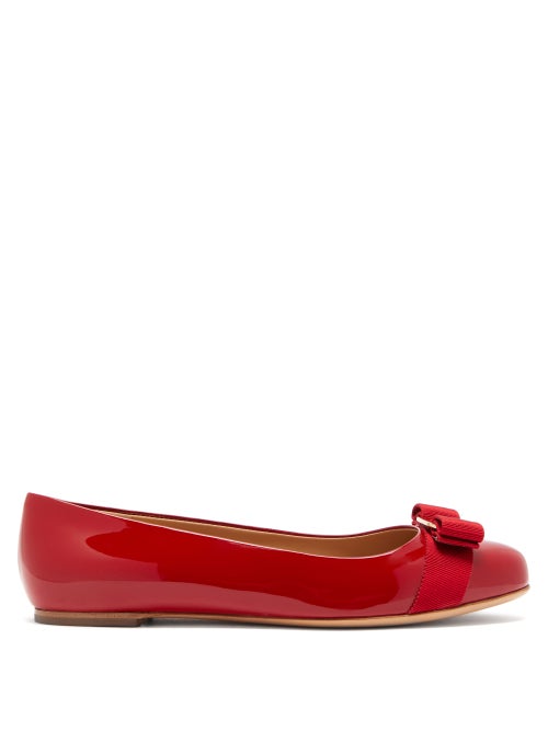 Salvatore Ferragamo - Salvatore Ferragamo's red patent-leather Varina ballet flats are an ideal pick