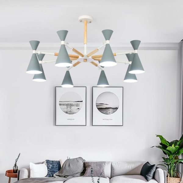 北歐時尚創意簡約現代客廳吸頂燈書房臥室餐廳馬卡龍木藝吊燈燈具