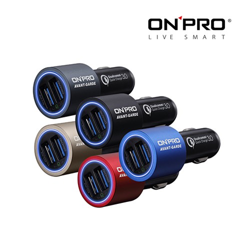 #JYstoreONPROONPRO 2孔高通QC3.0急速車用充電器●2組高通 QC 3.0 急速充電●總輸出達6A(單USB最高達3A)足36瓦輸出功率●QC 3.0:3.6V-6.5V / 3A