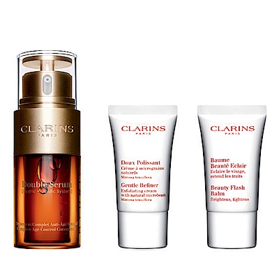 CLARINS 克蘭詩 黃金煥發3件組 (精華液+去角質霜+乳霜)
