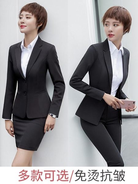 小西裝西服女上衣面試職業工作服套裝工裝黑西裝外套女夏薄款正裝