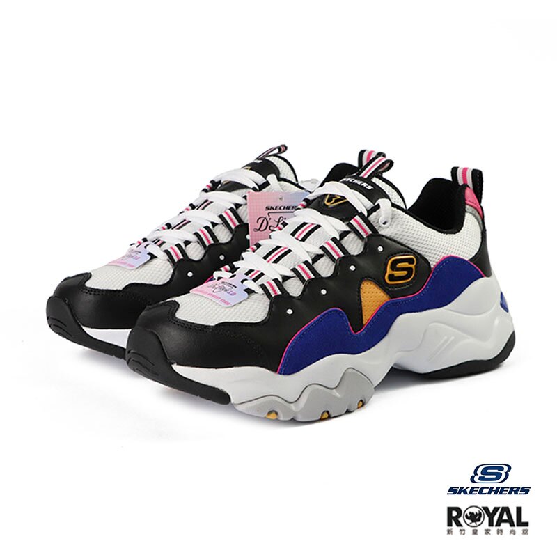 Skechers D'lites 白/黑色 網布 皮質 休閒運動鞋 女款 NO.I9741【新竹皇家 12716BKTQ】