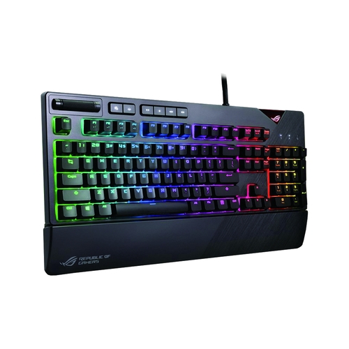 (1)Cherry RGB機械軸(2)客製化發光標誌板打造個人風格(3)配備USB PORT可連接耳機或滑鼠(4)配備手托設計長時間遊戲也不疲累原廠型號：90MP00M4-B0TA00接頭型式：USB