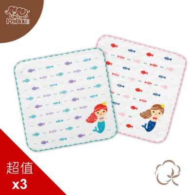 Microban抑菌保護品牌 100%純棉，不含偶氮、螢光劑 嬰幼兒口水巾或隨身手帕使用 尺寸:26x26 cm