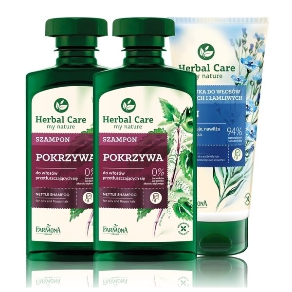 Herbal care 波蘭植萃-草本調理油脂豐盈3入組 (洗髮露/護髮素)