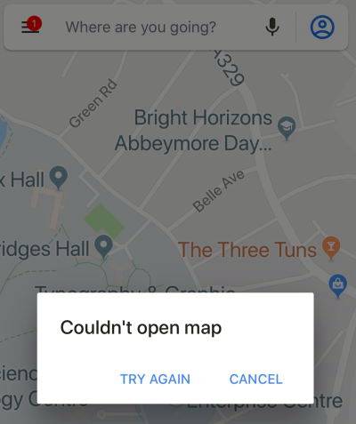 Map error