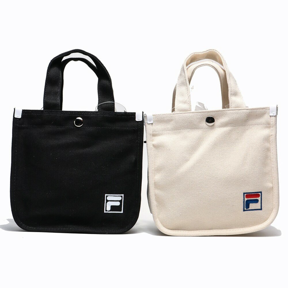 FILA WAY BAG 奶茶色 刺繡 兩用 斜背 手提 帆布包 (布魯克林) BMU3014KK