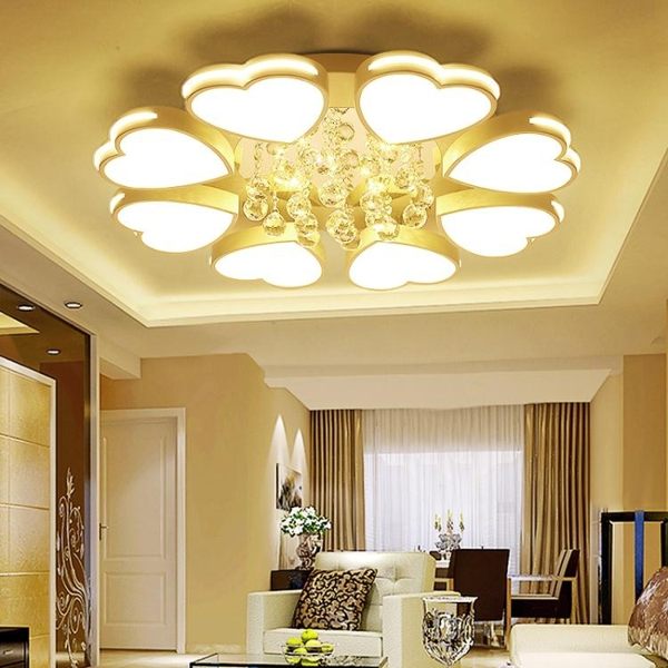 LED吸頂燈客廳吊燈大氣簡約現代家用水晶燈婚房臥室創意燈具心形ATF 錢夫人小鋪