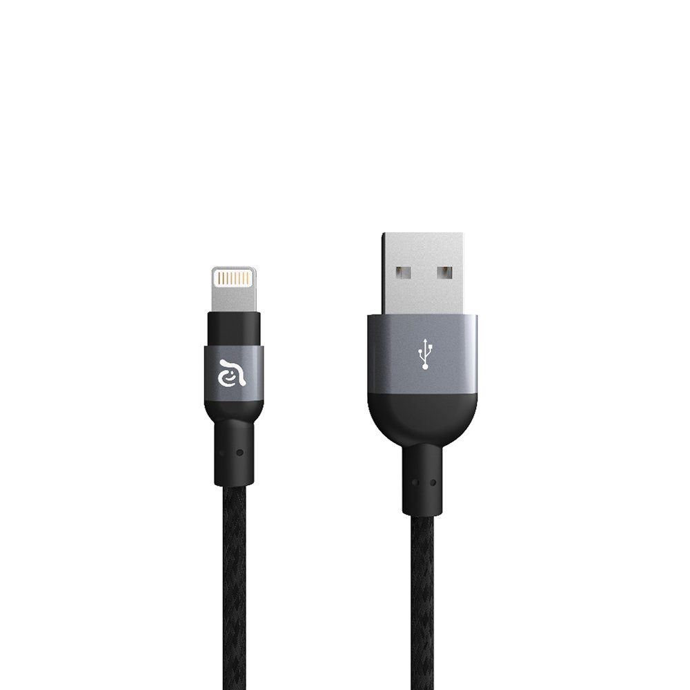 ◆ ADAM福利品 - 外包裝已拆封or輕微毀損，內容物全新or9成新，功能皆正常，享三個月保固期與七天鑑賞期．120cm 長金屬編織線．最新 Lightning 接頭，支援 iOS 裝置資料同步與充