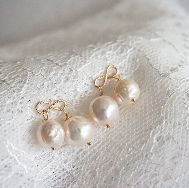 純手工制耳環 / 淡水愛迪生珍珠 / 防過敏材質