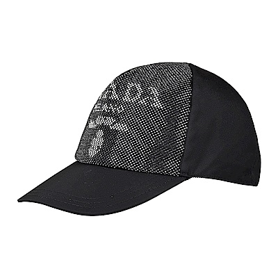 PRADA銀字LOGO再生尼龍搭配水鑽飾釘棒球帽(男女款/黑x銀)