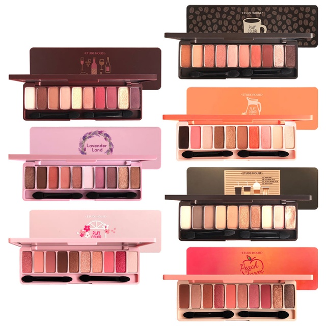 (現貨) Etude House 十色眼影盤 櫻花/咖啡/果汁/蜜桃/紅酒/薰衣草 眼影 顯色 蝦皮24h