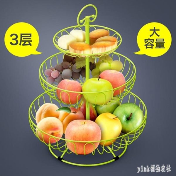 水果盤果籃創意家用多層歐式現代客廳茶幾簡約零食三層架多功能裝 qf25225【MG大尺碼】