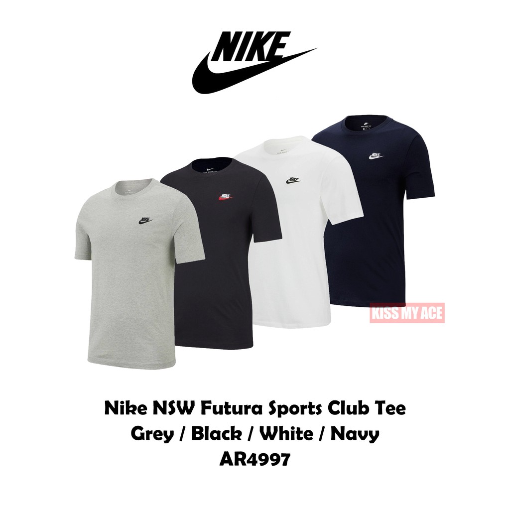 Nike Club Futura Tee 黑 白 灰 深藍 電繡 素T 小Logo 厚 現貨 AR4997