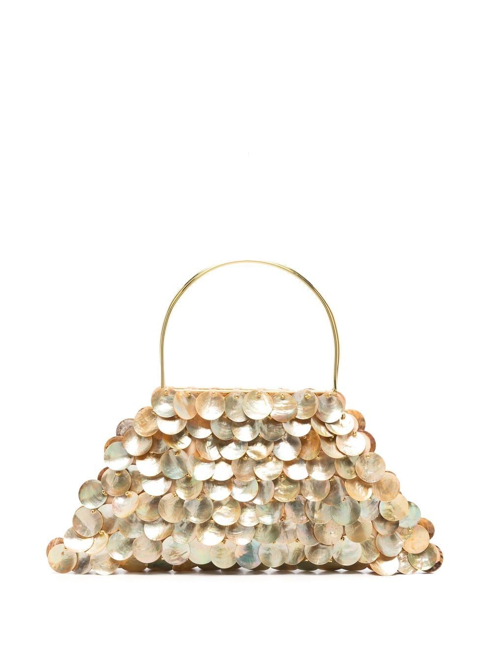 Vanina - Le Celeste trapeze tote bag - women - Fabric/Mother of Pearl - One Size - Gold