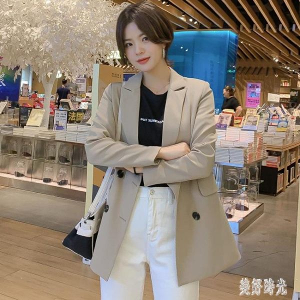 長款寬鬆版型西裝外套 秋季韓版小西裝外套寬鬆時尚百搭氣質時尚外套 zh6219【歐爸生活館】