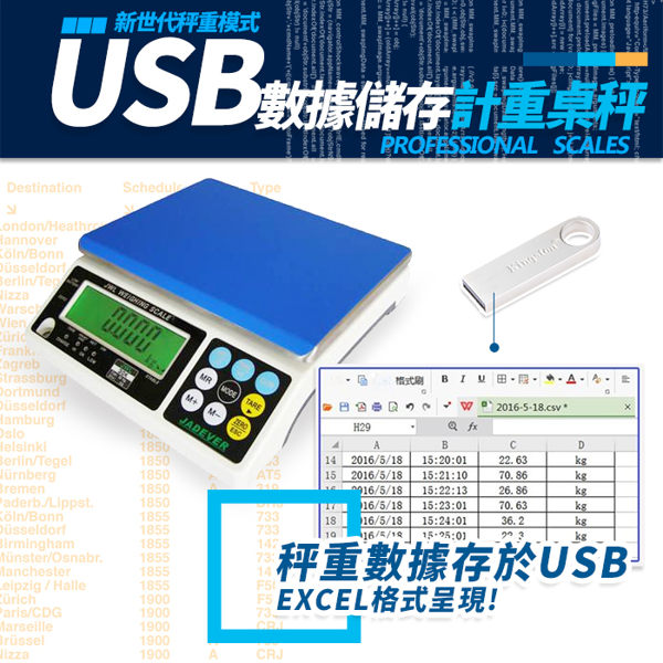 秤 磅秤 台灣鈺恆JWL電子秤【U盤重量紀錄 儲存】