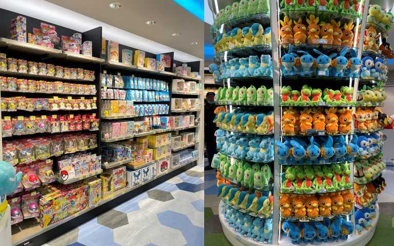 好多經典款式的娃娃和各式對戰卡，真的是寶可夢天堂！（圖／黃筱婷攝）