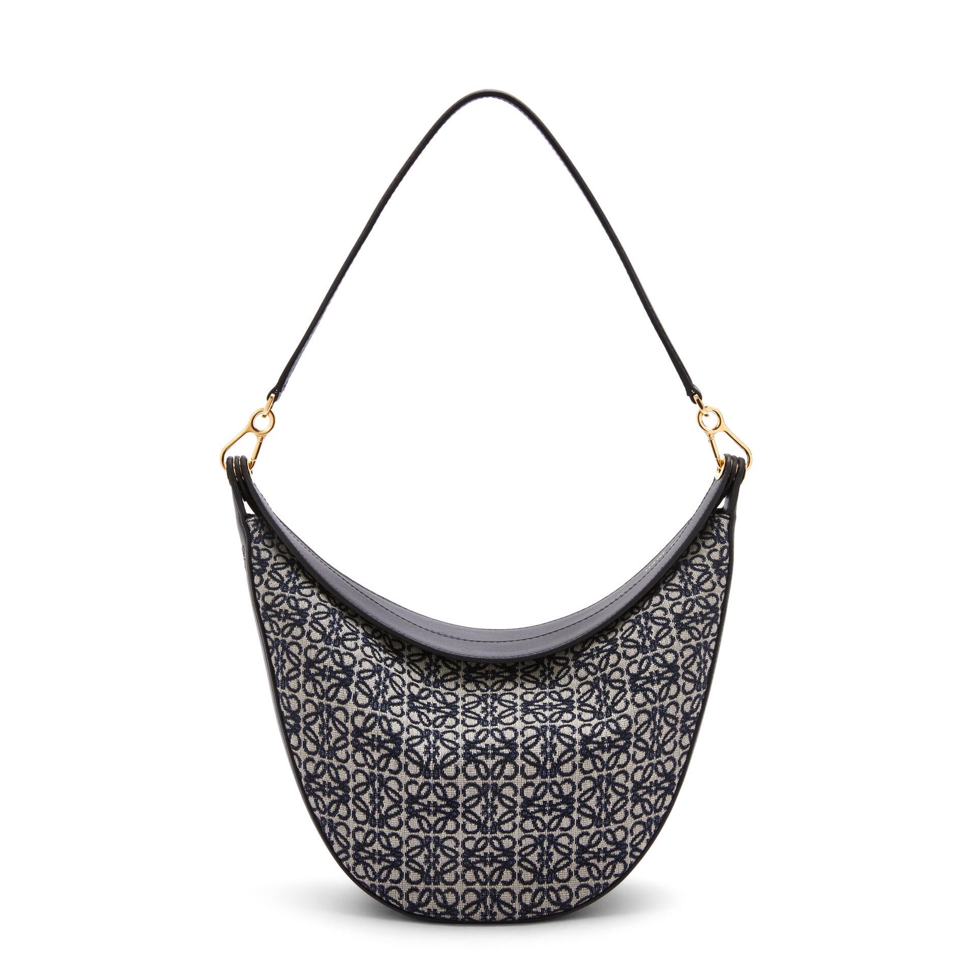 Luna 海軍藍提花帆布肩背包