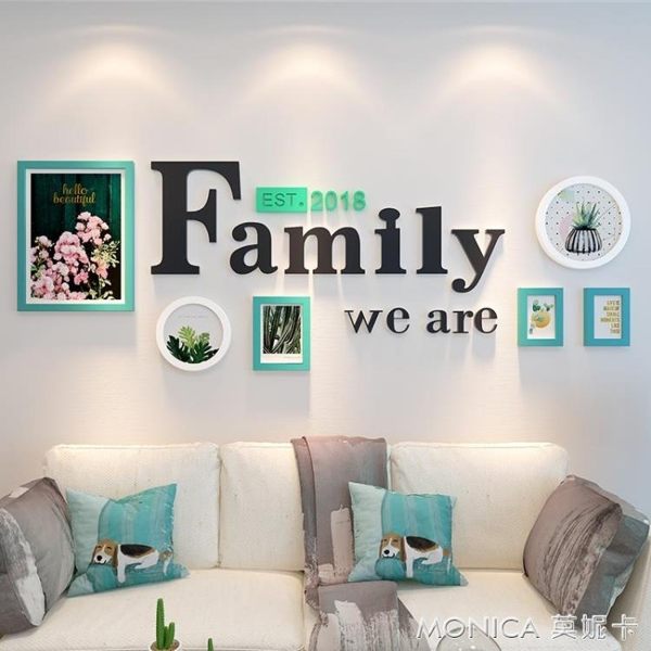壁畫 創意照片墻裝飾客廳相框掛墻組合房間背景墻相冊臥室餐 莫妮卡小屋 YXS