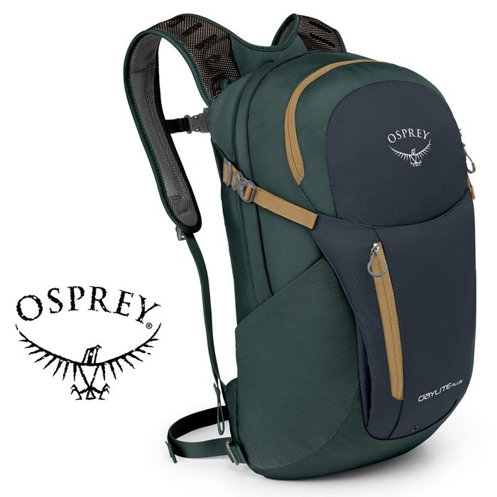 【【蘋果戶外】】Osprey Daylite Plus 灰綠色 【20L】超輕多功能隨身背包 攻頂包 附爆音哨 多孔式背負系統 可容15吋筆電 輕便自行車日用包