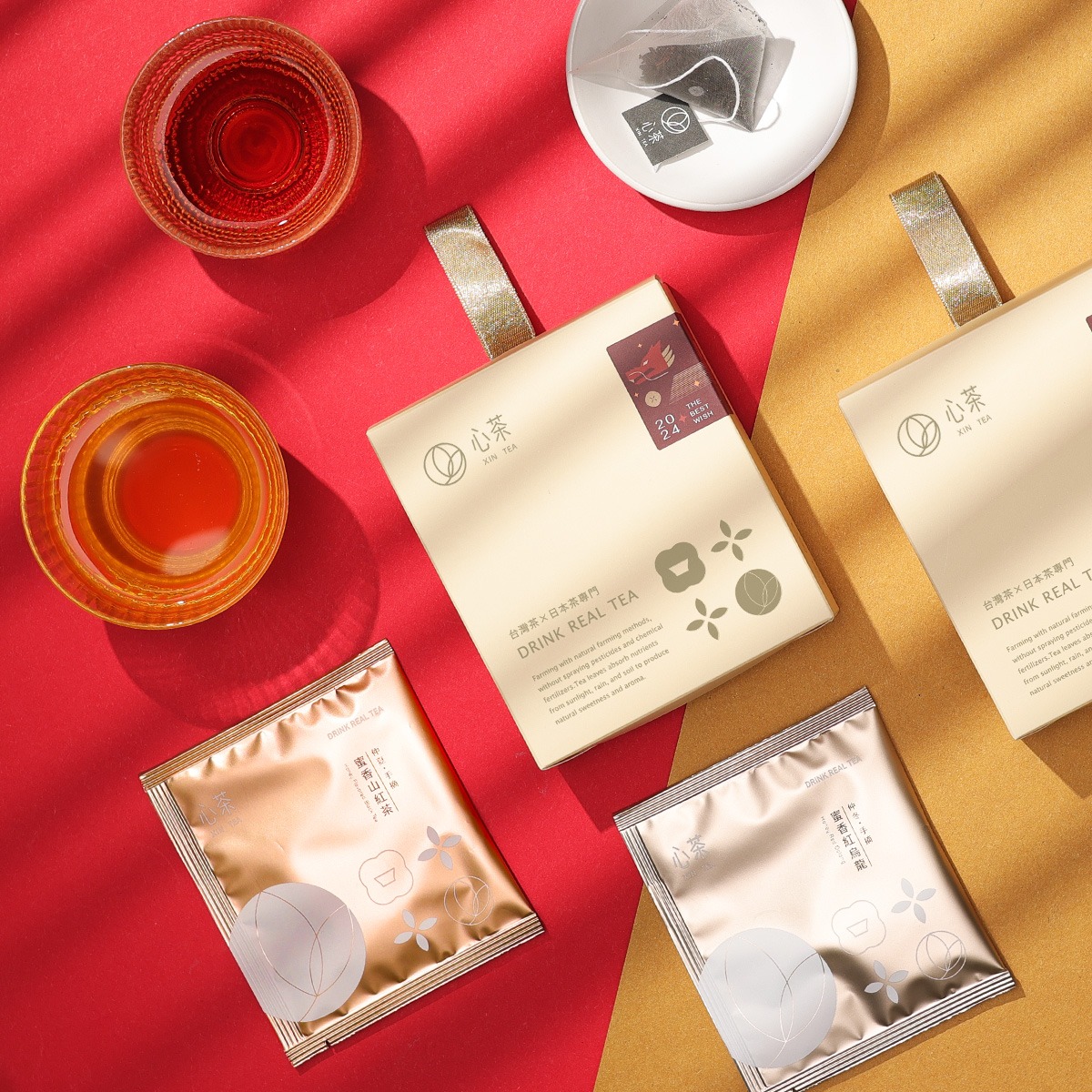 新年快樂【心茶】好運龍來 蜜香茶包 4 入 | 100%手摘茶葉 | 輕巧茶包禮盒 | 生日禮/新年禮/跨年禮/聖誕禮