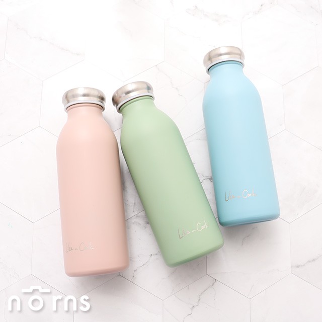 【Like a Cork不鏽鋼保溫瓶】Norns 450ml 保溫壺 真空雙重結構 曲線牛奶瓶 保冷水壺水瓶 環保隨身瓶