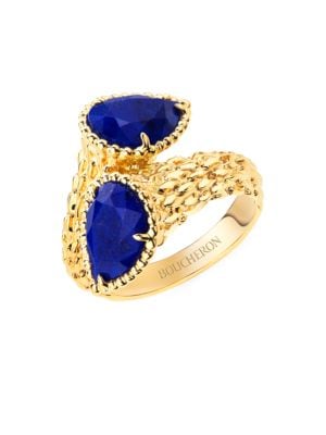 From the Serpent Bohème Couleur Collection. Intricate 18K yellow gold ring has been textured and pol