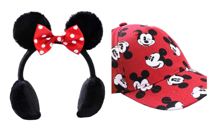 H&M 2020新春系列童裝米妮髮箍/349元；H&M 2020新春系列童裝米奇棒球帽/199元。（圖／品牌提供）