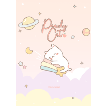 Peachy Cat on Pink Galaxy