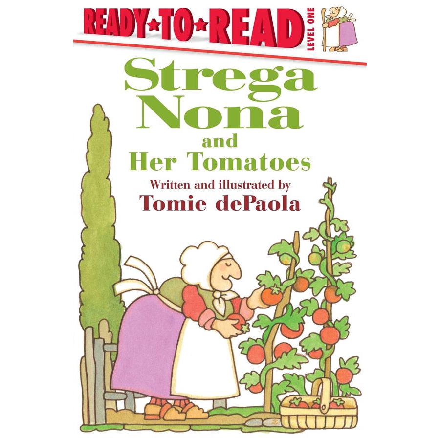 巫婆奶奶與她的蕃茄 讀本 Ready to read level1巫婆奶奶到菜園巡視，發現番茄成熟了，太棒了！巫婆奶奶摘採了一大籃，並打算要給修道院的姊妹們2打番茄。於是，她將番茄從藍子取出，一顆一顆