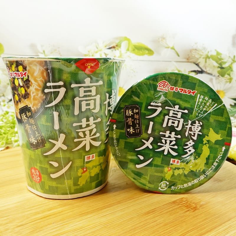 (日本泡麵)丸太博多高菜杯麵 62g【4902702004163】內容物/規格:62g產地:日本商品特色:日本原裝進口高菜微微的嗆辣搭配高菜微辣的爽脆口感保存期限：每批效期不一 請已收到的商品為主 成