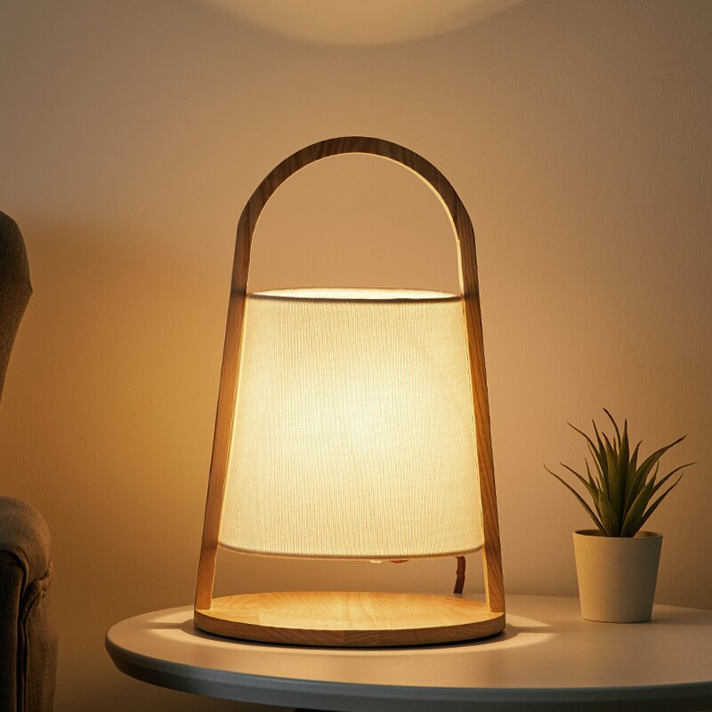 臺燈北歐ins實木文藝書桌夜燈臥室簡約現代創意床頭閱讀小臺燈