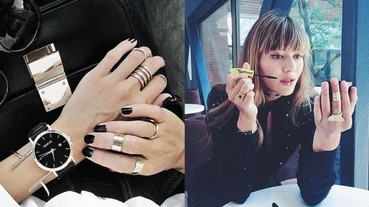 滿手飾品的時尚女孩風格 性感的指上派對！