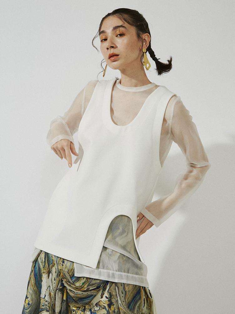 透膚上衣背心套組