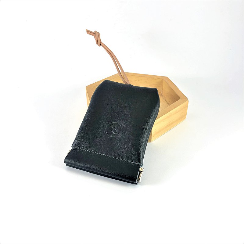 真皮彈口鑰匙包 - 黑荔枝紋 (生日禮物, 父親節, 交換禮物, 客製)