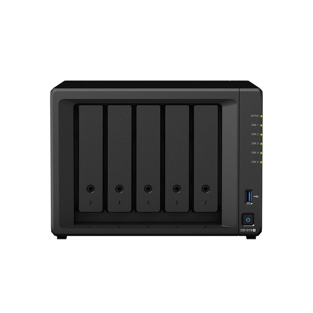 ★特價組合賣場會收到★1.Synology 群暉 DS1019+ 5Bay 網路儲存伺服器 x12.Seagate 希捷 哪嘶狼 IronWolf 10TB 3.5吋 NAS碟 x2 (需另外安裝)3