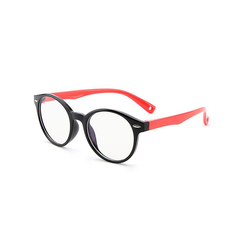 珊瑚紅│兒童專用輕量矽膠彈性圓框UV400濾藍光眼鏡