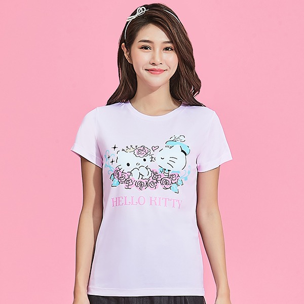真愛之吻 HelloKitty防曬排汗短版涼感衣(戀愛粉 女S-3XL)