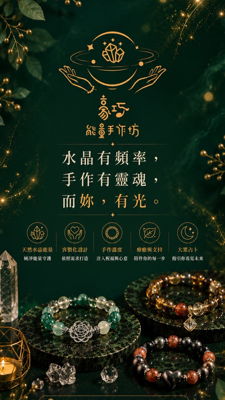 ૐ 豪巧能量手作坊 ☪︎ 水晶手工藝 ♢零售♢批發♢手作教學♢多元合作♢直播