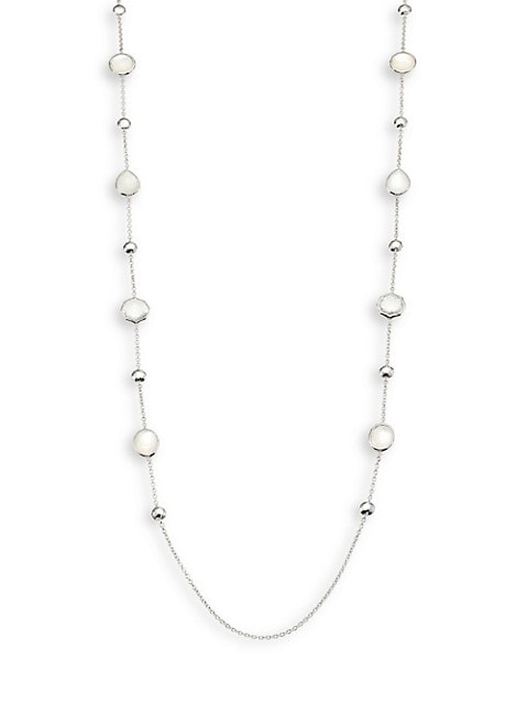From the Rock Candy Collection; Multi-stone station design on sterling silver chain; Mother-of-pearl