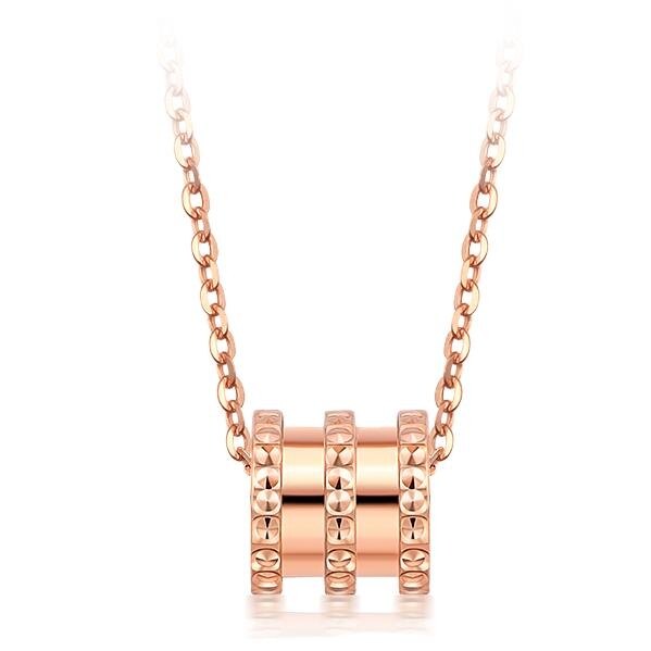 項鍊925純銀鍍18K玫瑰金小蠻腰項鍊女時尚日韓轉運吊墜氣質百搭鎖骨鍊