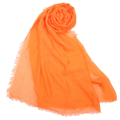 COACH 經典馬車LOGO披肩圍巾-橘色