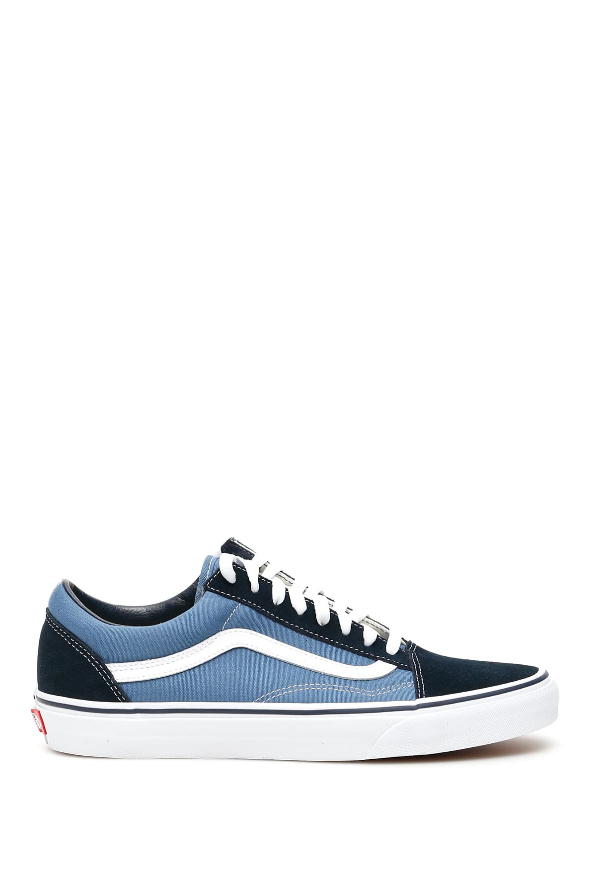 Vans canvas sneakers with tonal suede hems, toe and heel. Contrast seams, contrast leather side band