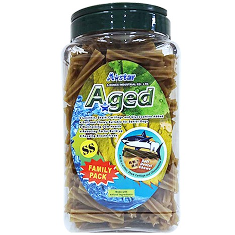 產品特點：●採最新的五星棒螺旋的設計●比市售潔牙骨更為軟Q●螺旋的部分讓高齡犬較脆弱的牙齦●獲得360度溫和且深度的旋轉清潔作用●天然原料製造●擁有最強的嗜口性並富含鯊魚軟骨素、葡萄糖胺及卵磷脂，能像