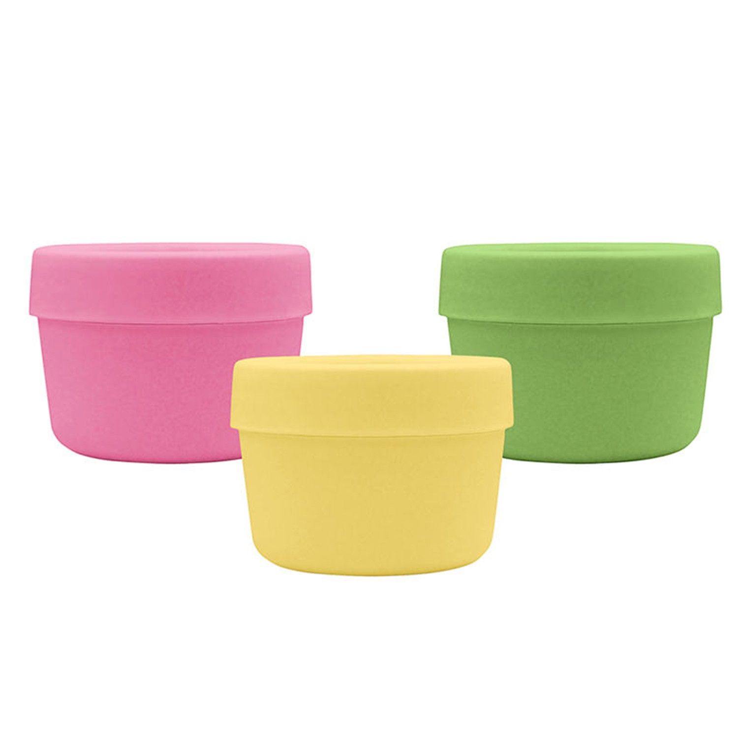 美國 green sprouts - 外出旅行零食杯/食物杯3入組-粉紅組 (6M)