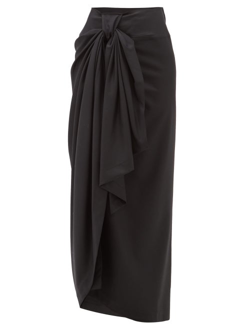 Edward Crutchley - Edward Crutchley's black Stripe maxi skirt is the perfect transitional piece for 